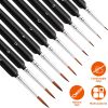 10Pcs Miniature Detail Paint Brush Set Detail Liner Fine Micro Art Brush for Acrylic Oil Painting Nail Scale Model