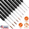 10Pcs Miniature Detail Paint Brush Set Detail Liner Fine Micro Art Brush for Acrylic Oil Painting Nail Scale Model