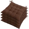 4Pcs Chair Cushion Pads Pillow 17.72x17.72x2.37in Soft Tie On Square Sitting Mats For Home Office Car Sitting Travel